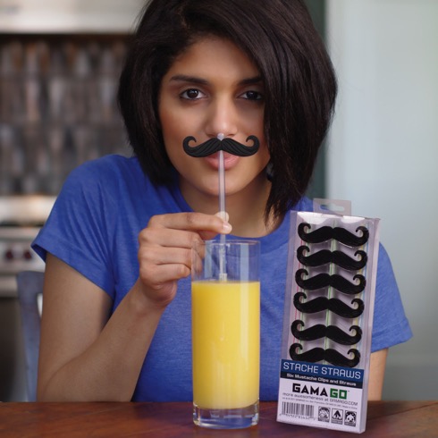 ダンディなお髭をたくわえたストロー【Stache Straws】