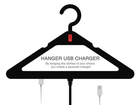USB充電ステーションになるハンガー【Hanger USB Charger】