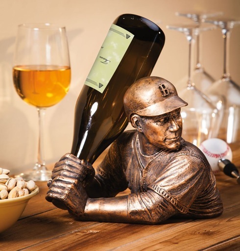 レッドソックスの選手が構えるのは・・・ワインボトル？【Boston Red Sox Player Wine Bottle Holder】
