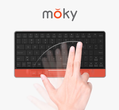 「目に見えないタッチパッド」を搭載したBluetoothキーボード【moky】