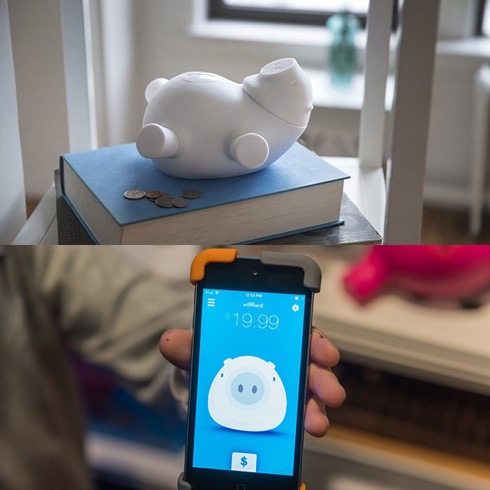 アプリで残高確認や目標金額の設定ができるスマート貯金箱【Porkfolio】