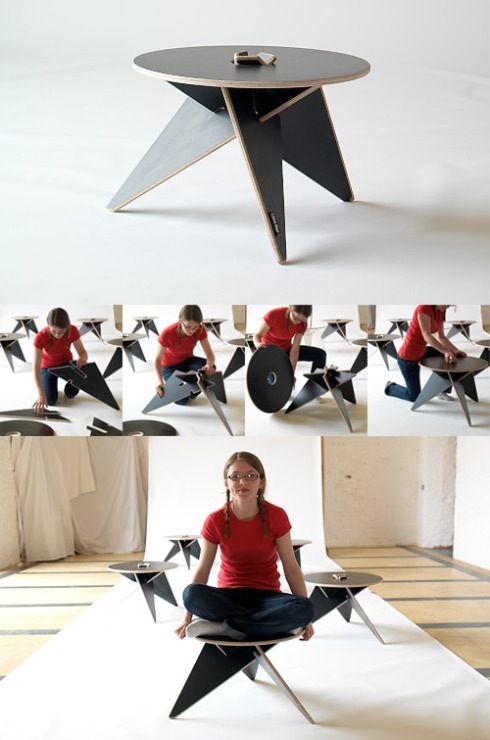 星形の組み立て式ミニテーブルは、和のインテリアにもピッタリ！【Little Star】