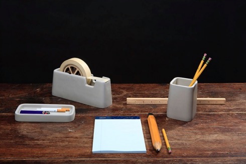 コンクリート製のデスクアクセサリー【Concrete Desk Set】