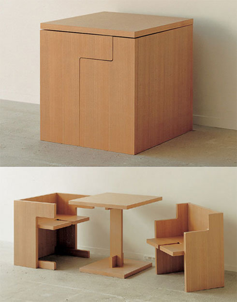 シンプルな木製キューブが「テーブルセット」に早変わり！【Cube Style】