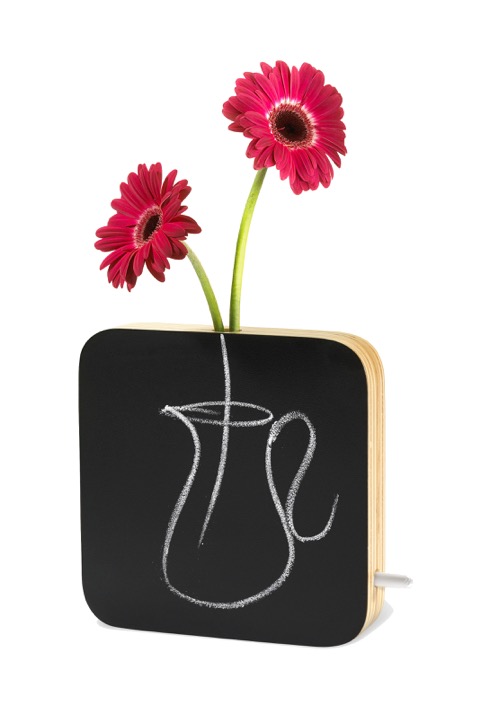 チョークでお好きなデザインに。黒板のフラワーベース【Chalkboard Vase】