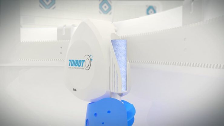 便器が自動でピカピカに。トイレのロボット掃除機【TOIBOT】