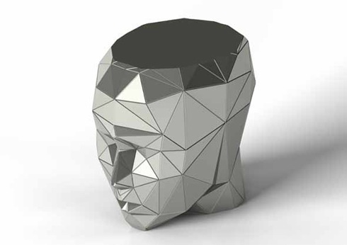 ローポリゴンな生首型のスツール【Head Stool】