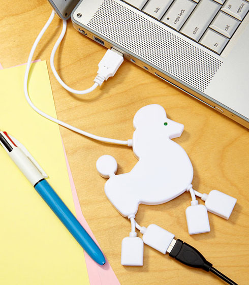 愛らしいプードル型のUSBハブ【Poodle USB Hub】