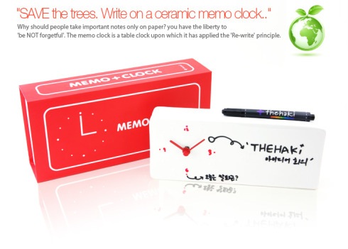 ホワイトボードにもなる？便利な置き時計【memo clock】