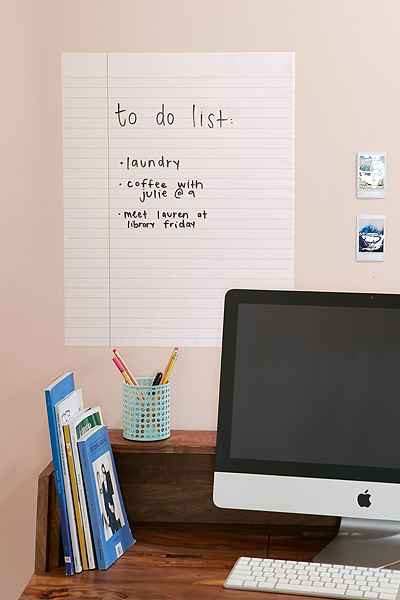 ノートみたいな「罫線」つきのホワイトボードステッカー【Dry Erase Notebook Paper】