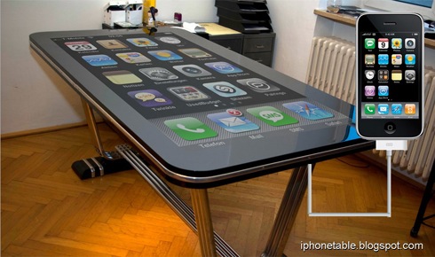 マルチタッチディスプレイ搭載！iPhoneが繋げる巨大なテーブル【Table Connect】