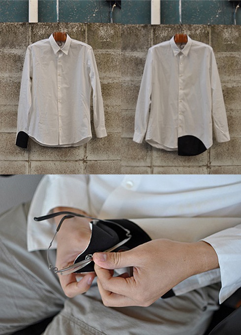 iPhoneや携帯電話の液晶画面をサッと拭ける便利なYシャツ【wipe shirt】