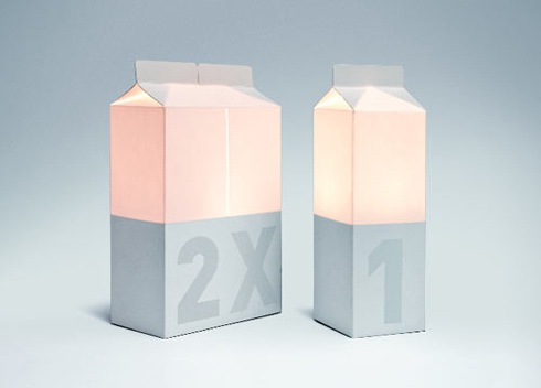 光る牛乳パック【Milk Carton Lamps】