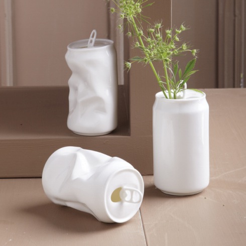 空き缶みたいなフラワーベース【Porcelain Soda Can Vase】