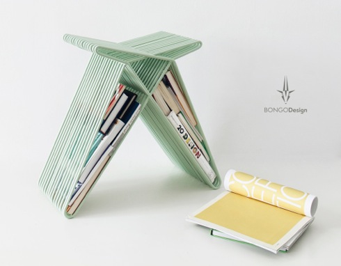 マガジンラックが付いた軽快なスツール【Heavy Rabbit】