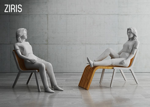 折りたたむとコンパクトな椅子になるラウンジチェア【Ziris chair】