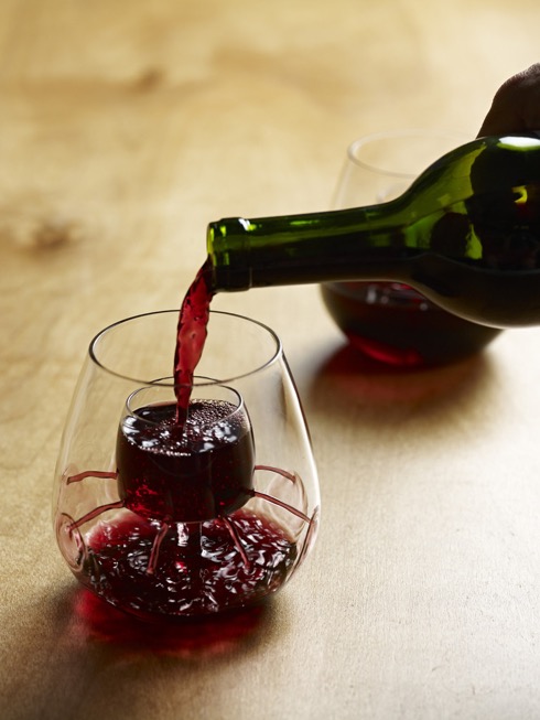 ワインがエアレーションできる「ミニグラス」付きステムレスグラス【Stemless Aerating Wine Glass】