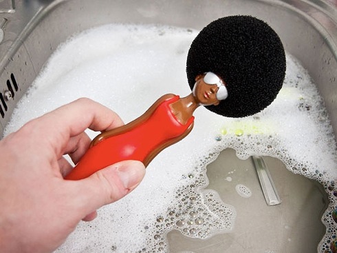 アフロな歌姫のキッチンスポンジ【Diva Novelty Kitchen Sponge】