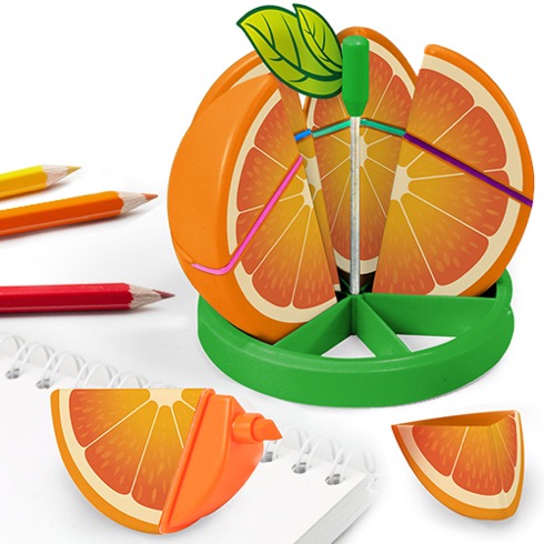 カットオレンジの蛍光ペンセット【Fruity Highlighters】