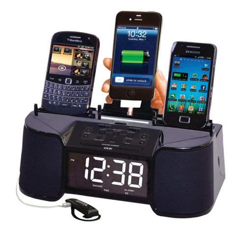 ４つのガジェットが充電でき、スピーカーにもなるラジオ【4 Device Charger Speaker Alarm Clock Radio】