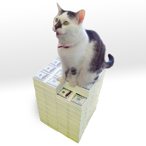 成金気分が味わえる？札束（300万ドル）のオットマン【Great Big Stack of Cash】