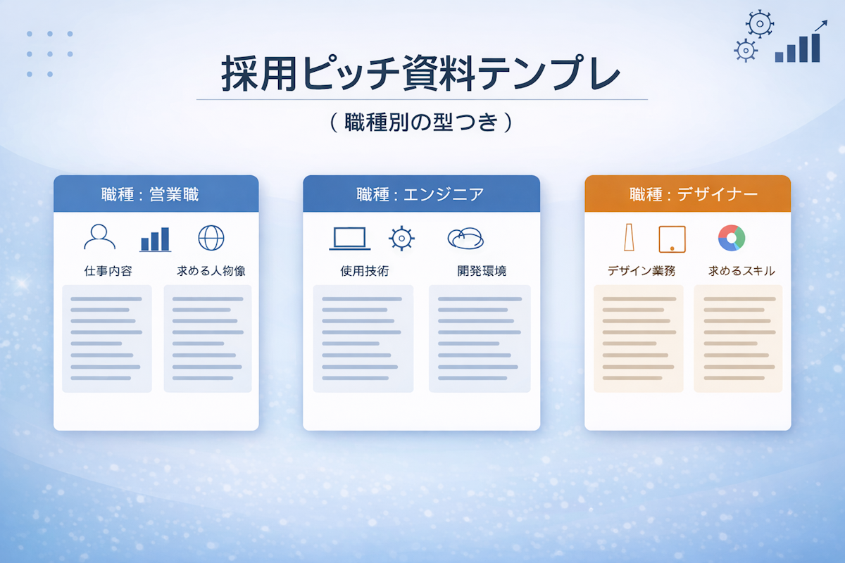 採用ピッチ資料テンプレ（職種別の型つき）