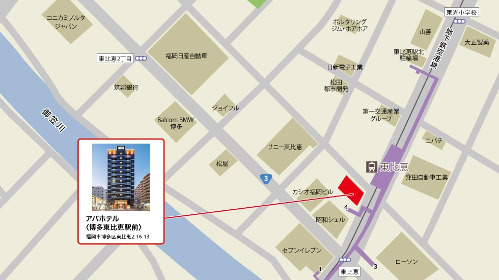 TKPカフェテリア博多東比恵駅前　アクセスマップ