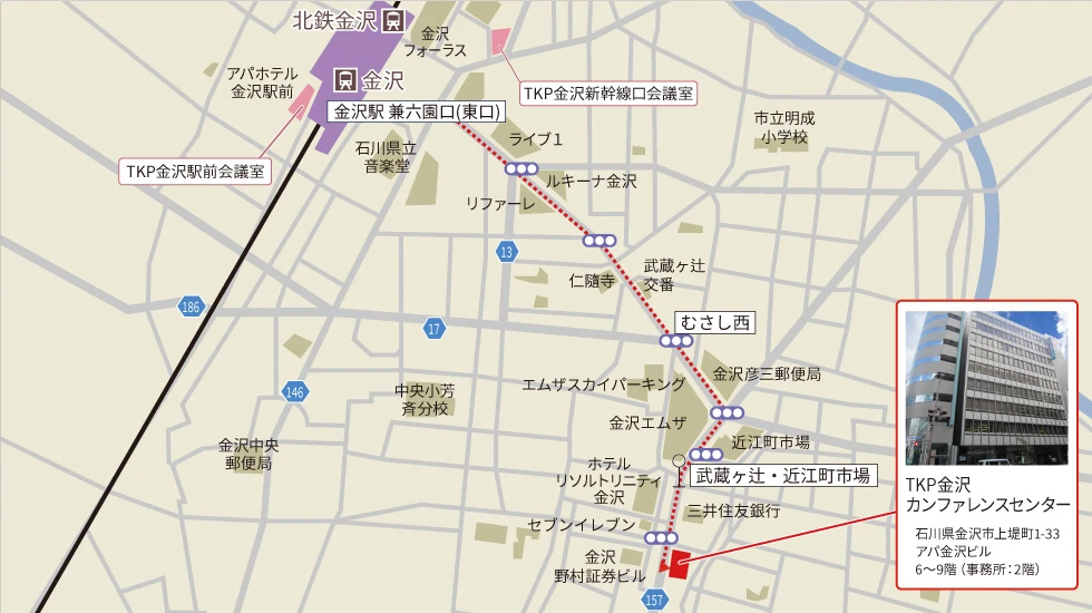 TKP金沢カンファレンスセンター　アクセスマップ