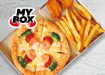 【横浜】【ピザハット】【MYBOX】海老とブロッコリーのアヒージョ風ピザ