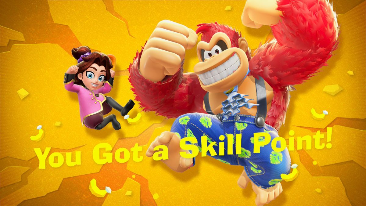 ポリーンとドンキーコングがガッツポーズをしている。その下に「You Got a Skill Point!」と書かれている。