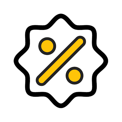 シンプル割引率表示｜お手軽値引き率・ディスカウント表示のアイコン