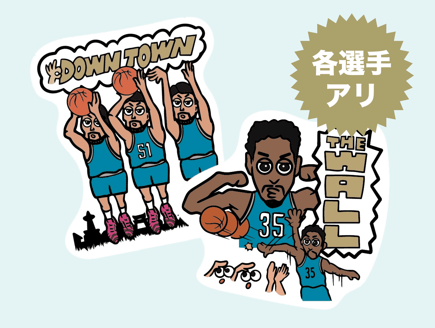 選手イラストステッカー（シークレット）