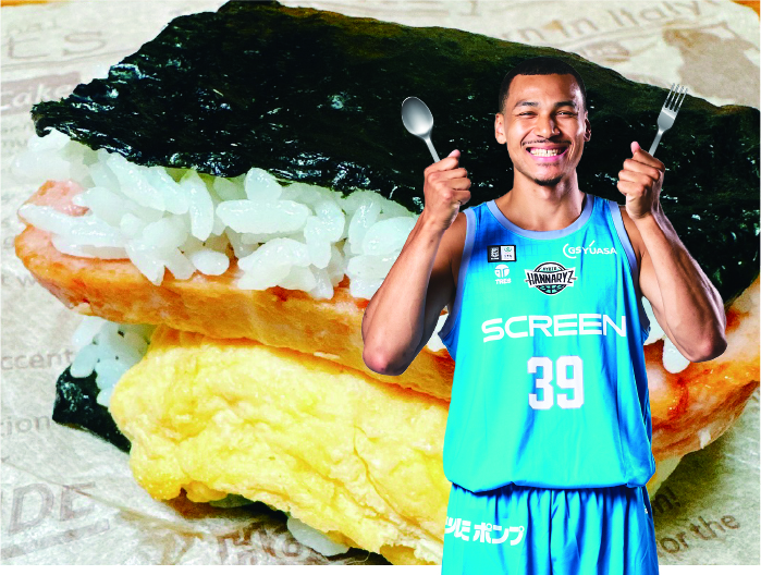 ホール百音アレックス選手のポーたまおにぎり