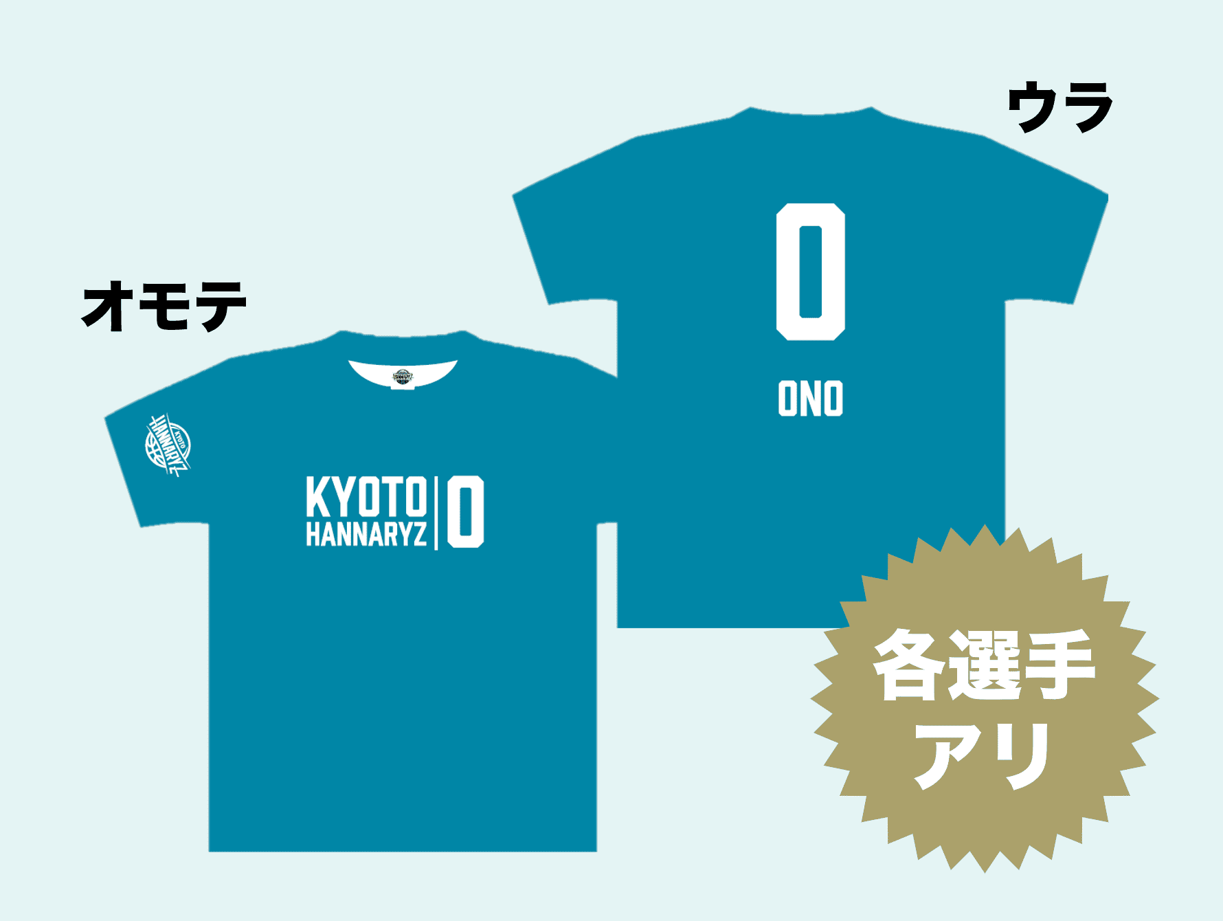 ネームアンドナンバーTシャツ