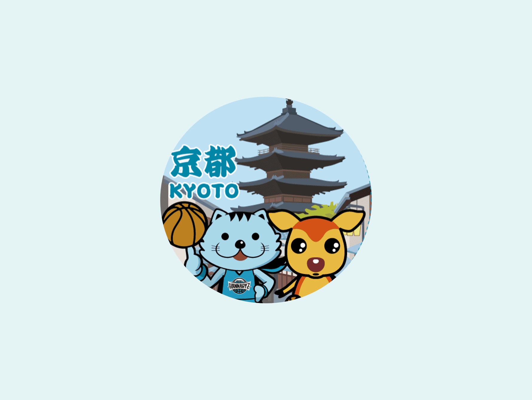 ニャリトモコラボ缶バッジ(はんニャリン×シカッチェ)