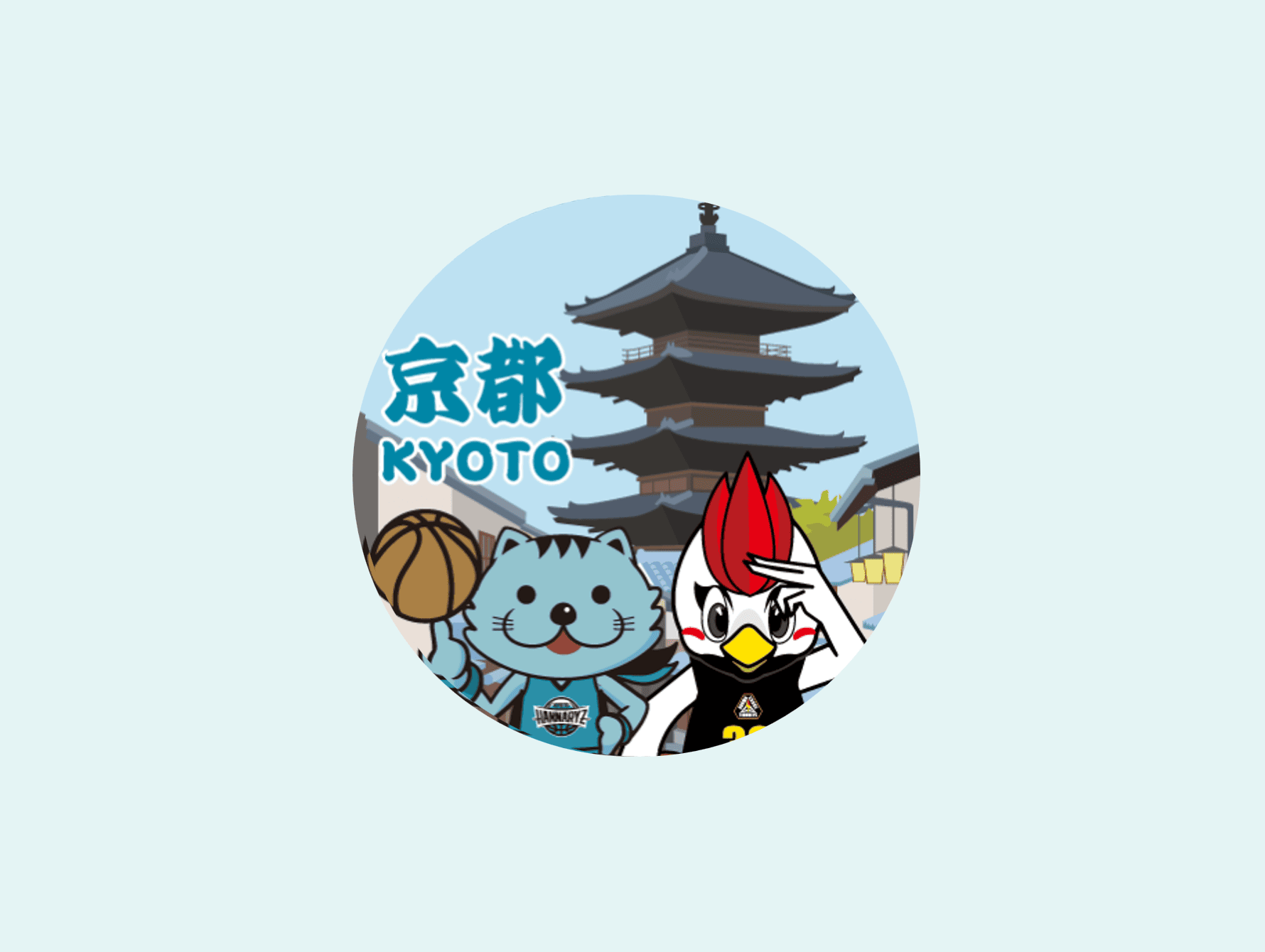 ニャリトモコラボ缶バッジ(はんニャリン×サンダくん)