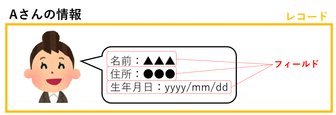 情報のレコードとフィールド