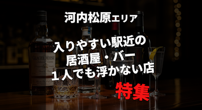 【河内松原駅】お店選びで後悔したくない人へ｜入りやすい駅近の居酒屋・バー特集｜１人飲みでも浮かないお店
