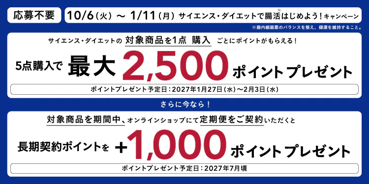 サイエンス・ダイエットで腸活はじめよう！キャンペーン
