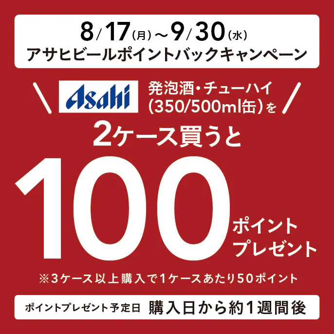 アサヒビールポイントバックキャンペーン