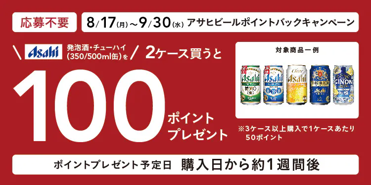 アサヒビールポイントバックキャンペーン