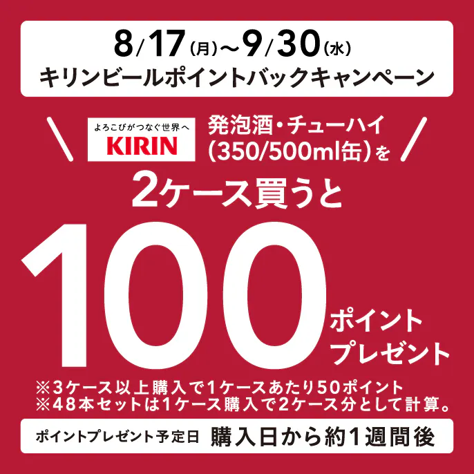 キリンビールポイントバックキャンペーン