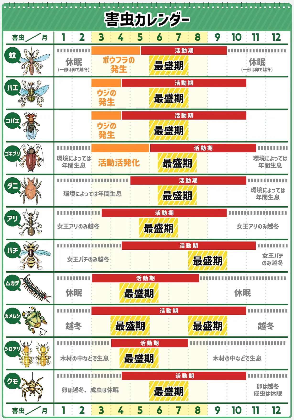 主要な害虫11種を完全網羅！【保存版】害虫カレンダーを見る