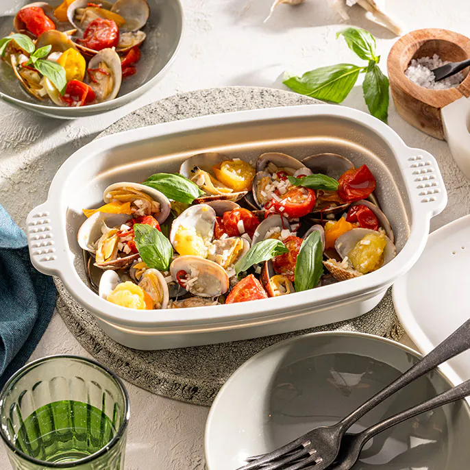 レンジで​楽チン シリコンスチーマー 角型 グレー