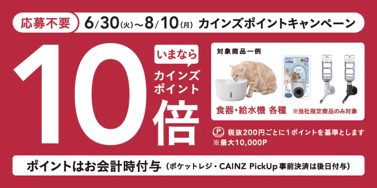 わんちゃん・ねこちゃん用給水機 10倍キャンペーン