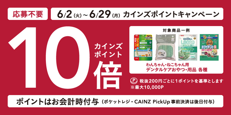 デンタルケアおやつ・用品10倍キャンペーン｜ホームセンターのカインズ