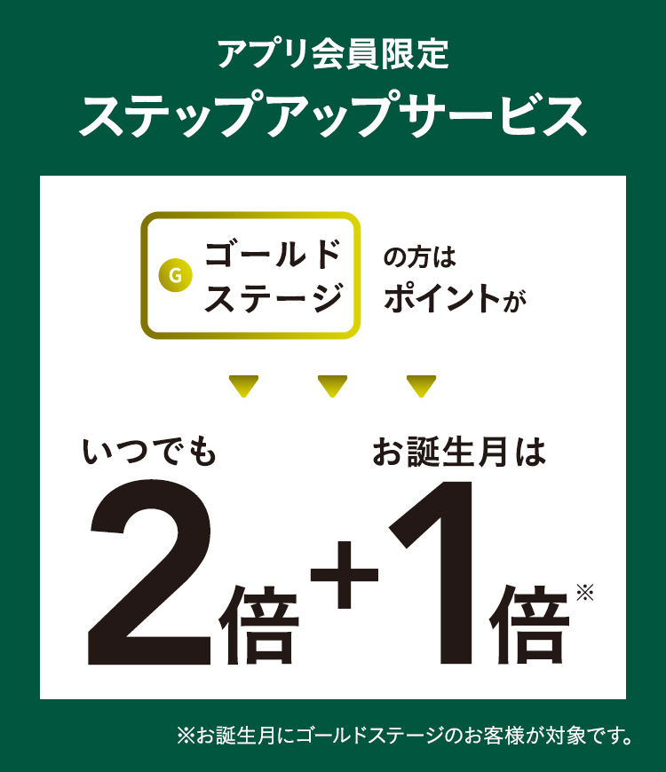 アプリ会員限定 ステップアップサービス