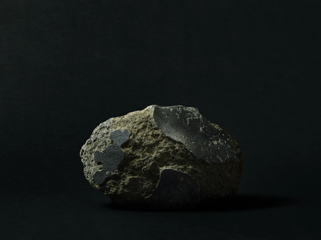 Pictures of Martian stones placed on a black background.