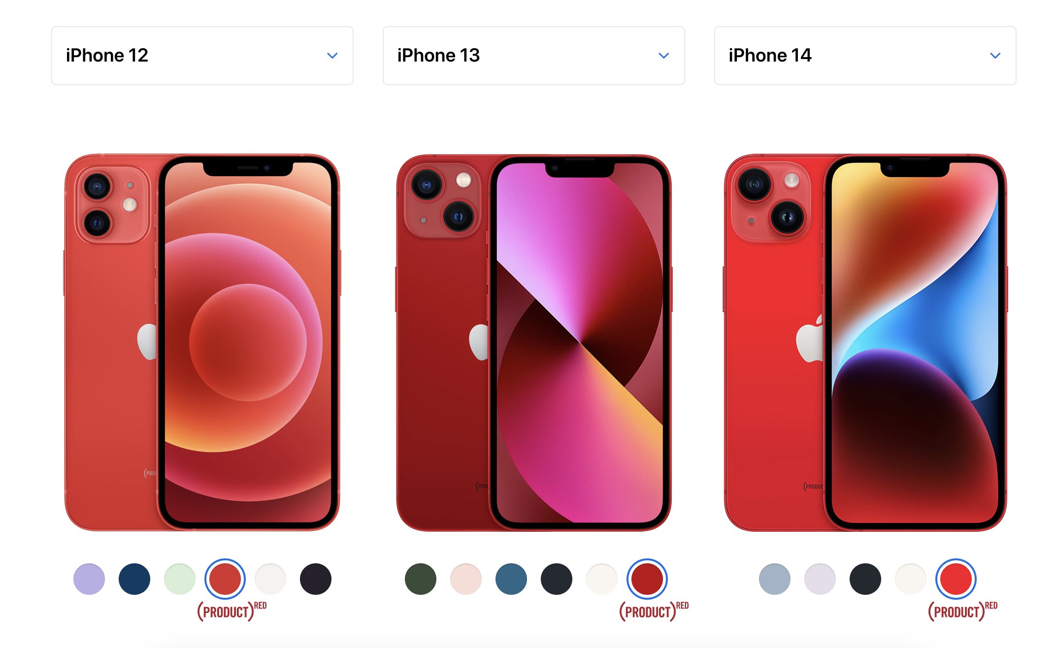 iPhone14シリーズのカラーまとめ｜iPhone11／12／13と比較して