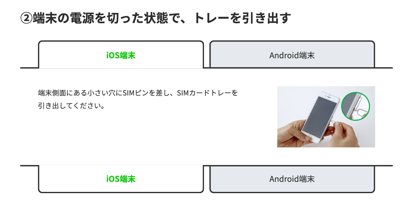 3:SIMカードの挿入